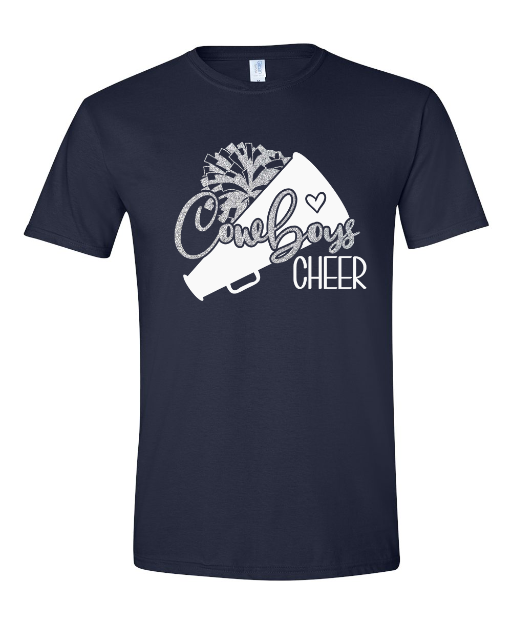 Addison Cowboys Cheer Bling Sparkle Tee with Rhinestone Logo - Navy -  Glitterstarz