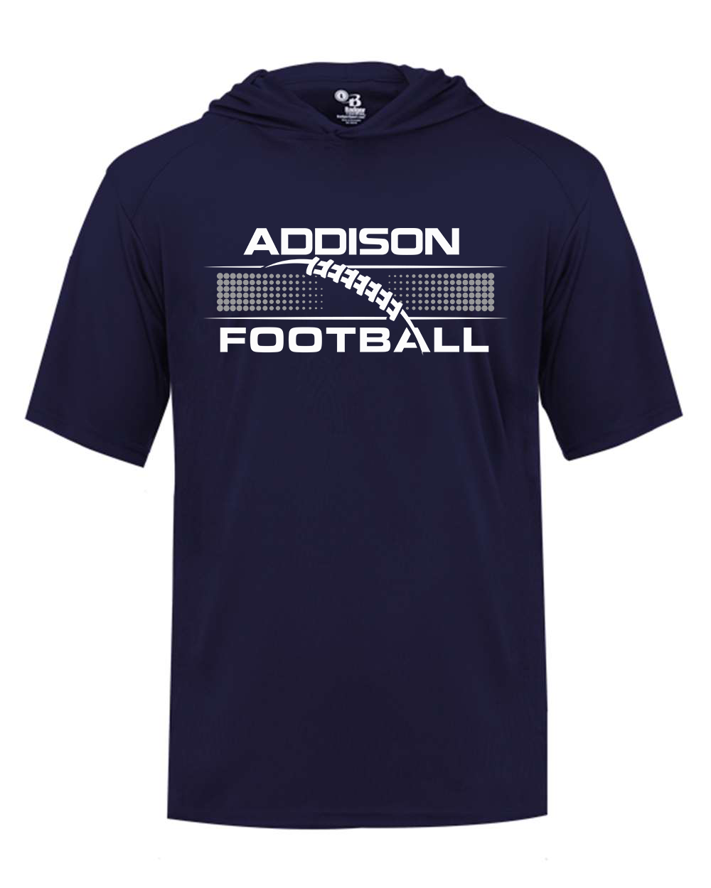 Addison Football - Halftone Hooded Performance Tee - ADULT