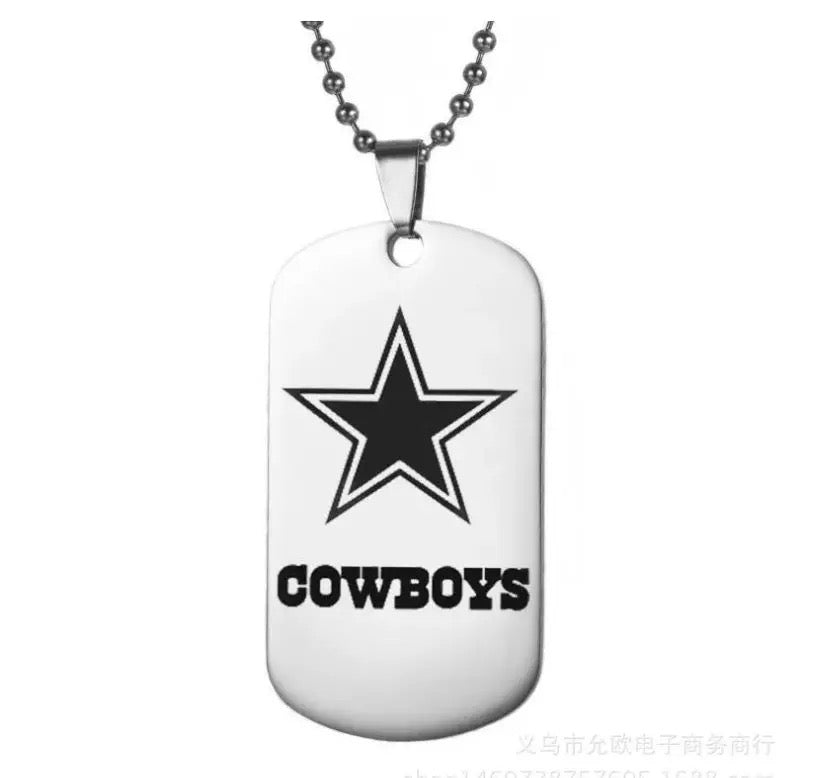 Cowboys Dog Tag Necklace