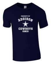 Load image into Gallery viewer, Property of Addison Cowboys Football T-shirt - YOUTH
