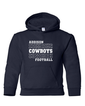 Load image into Gallery viewer, Addison Cowboys Repeat - Hooded Sweatshirt - YOUTH
