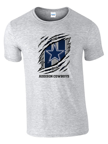 Addison Cowboys Football - Hooded Sweatshirt - YOUTH