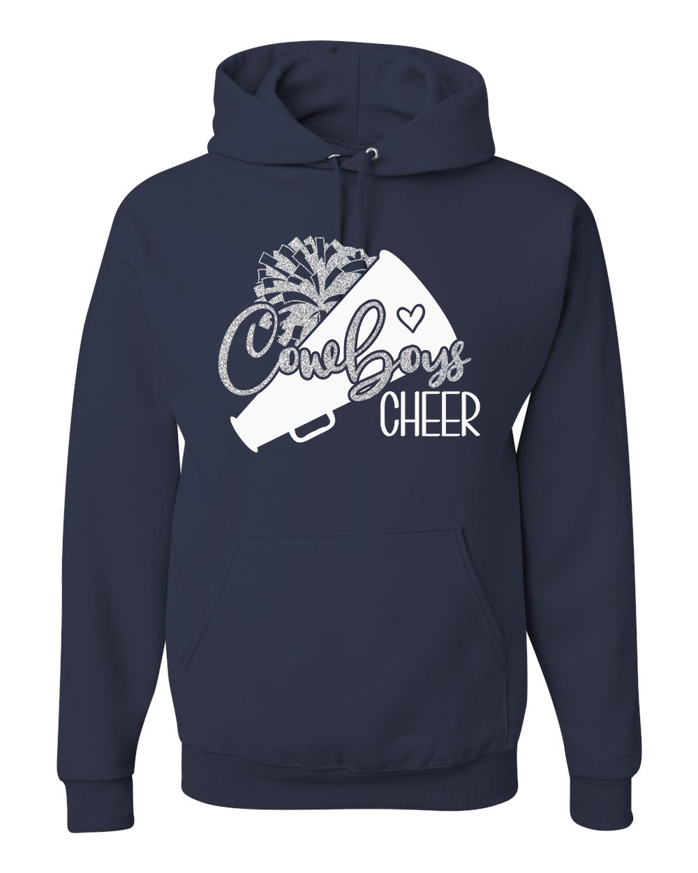 Addison Cowboys Cheer Glitter - Hooded Sweatshirt - YOUTH