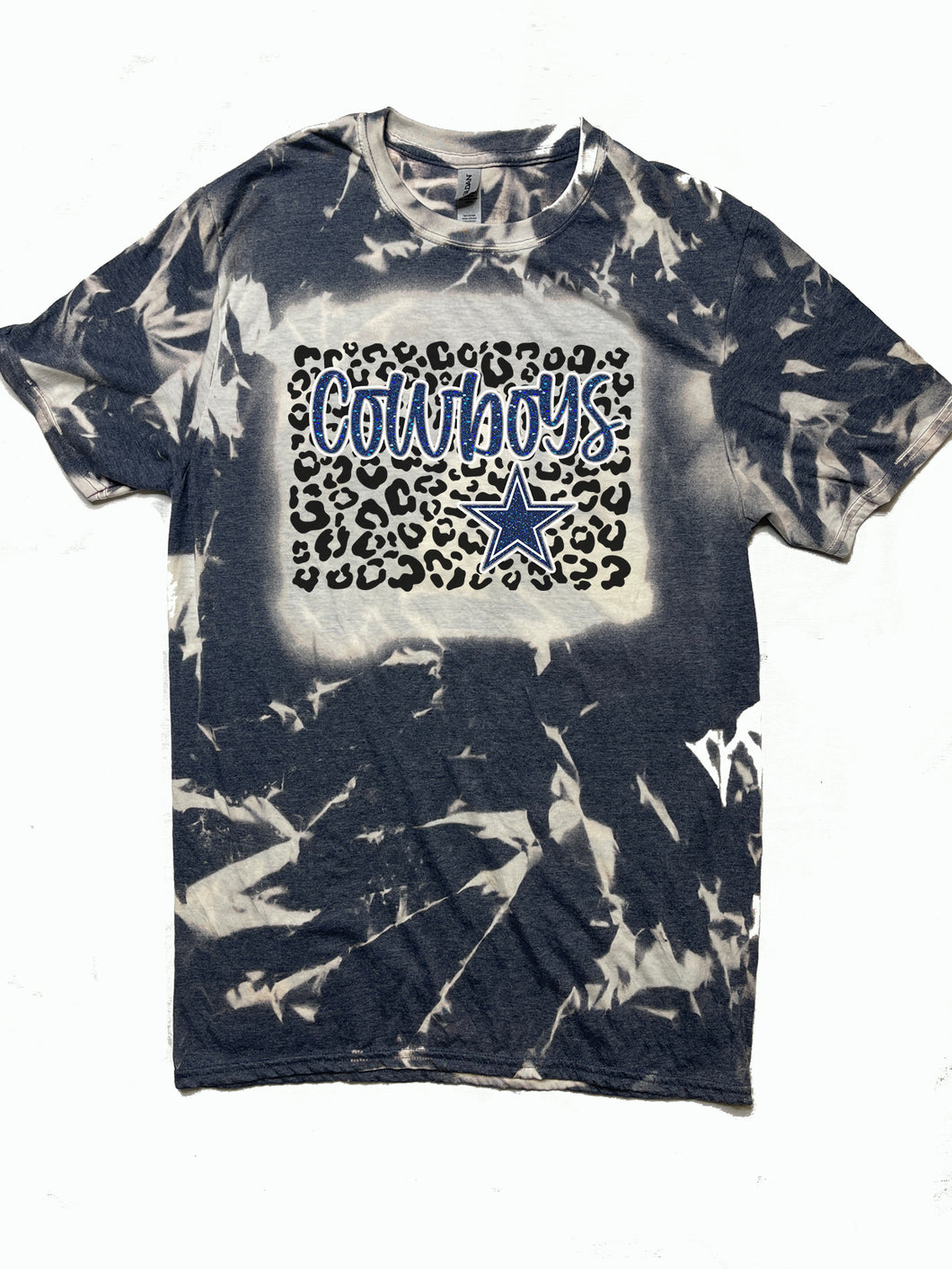 Acid Wash Leopard Cowboys T-shirt - ADULT